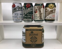 BCS040 PILSNER URQUELL RETRO SET incl. BOX 4 CAN 0,33l SET CZECH REPUBLIC (2014) 12 EURO beer can set collection