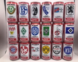 CCS002 Coca Cola Bundesliga Kollektion 94/95 Germany 18 can set 36 EURO Coke can colection, coke can set, coke collector
