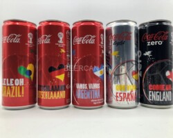CCS044 FIFA World Cup Brasil 5 Can Set 2014 Austria 12 EURO Coke can collector Coke Can Collector