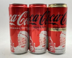 CCS060 Coca Cola Santa Claus Edition Origoinal, Zero and Zero Caffeine 3 Can Set 2022 Ireland 6 EURO Coke can collector Coke Can Collector