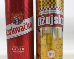 CRO022-023 Karlovacko Lager, Ozujsko Lager Pivo, Croatian beer can collection