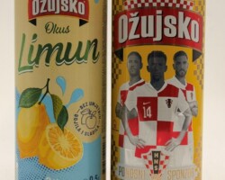 CRO077-078 Ozujsko Okus Limun 2%, Ozujsko HNS Ponosni Sponzor Soccer Edition 2026, Croatian Beer Can Collector, Beer Can Museum Munderfing