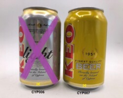 CYP006-007 Keo Light Beer, Keo Beer Cyprus beer can collection, beer cans from Cyprus, Zypern Bierdose