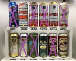 CZE001-012 Bertold Lezak, Branik Lezak, Breznak Svetle, Birell Radegast, Budweiser Budvar 500ml Czhec Beer cans, beer can collection Czech, Tschechische Bierdose