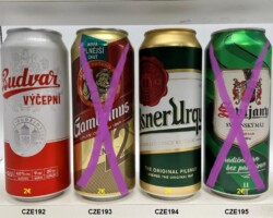 CZE192-195 Budweiser Budvar VYCEPNI, Gambrinus PLNA 12, Pilsner Urquell, Svijany Svijansky Maz, 500ml Czech Beer cans, beer can collection Czech, Tschechische Bierdose