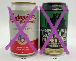 CZE196-197 Budweiser Budvar Original Czech Lager, Czech Pilsner Lager Brewed Exclusively for Mark &amp;amp; Spencer, 330ml, 33Cl, Czech beer cans, beer can collection Czech, Tschechische Bierdose