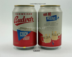 CZE301 Budweiser Budvar Limited Edition The Unmistakably Czech Beer, Make no Mistake, 0,33cl Export can to UK, Czech beer can, Czech beer cans, beer can collection Czech, Tschechische Bierdose, Bierdosenmuseum Österreich, Beer Can Museum Austria