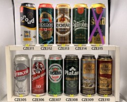 CZE305-315 Bruncvic, Gambrinus 10, Holba Serak 10, Platan jedenactka, Old Prague, Proud, Radegast 12, Rychtar Premium, Starobrn Medium, Staropbrno Statl 12,  Czech beer can, Czech beer cans, beer can collection Czech, Tschechische Bierdose, Bierdosenmuseum Österreich, Beer Can Museum Austria