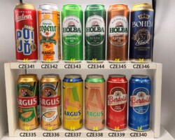 CZE335-346 Argus 12 Maestic, Argus 10 Original, Argus Nealko Radler Citrus Mix, Argus Nealko Radler Grapefruit, Bertold Pale Lager, Bertold Non Alcoholic Beer, Budweiser Budvar PoJD! Fandi!, Bohemia Regent Mango Lemon Free, Holba Horska 10, Holba Serak 11, Holba Keprnik 12, Bohemia 37 Leziak, Czech Beer Can Collection, Tscheische Bierdose, Beer Can Museum Austria