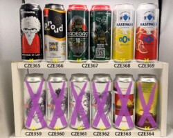 CZE359-369 Obora Crazy Head Beers, Obora Weat Coast Session IPA, Obora Passion Fruit Wild Sour Barrel Aged, Primator Mother in Law, Proud Christmas Palm Tree, Radegast 10 Hokej Edition, Rastinger 0,0% Lemon Taste, Rastinger 0,0% Grapefruit Taste, Czech Beer Can, Tschische Bierdose, Beer can collector Czech Republic, Bierdosenmuseum Munderfing