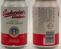 CZE430 Budweiser Budvar Original Czech Lager Hungary Export, Czech Beer Can Collector, Beer Can Museum Austria