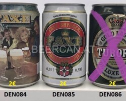 DEN083-087 Ceres Royal Export, Faxe in the Bar, Faxe Premium, Tuborg Gold Label 330ml beer cans, beer can from Denmark, Denmark Beer can collection, beer can collector Denmark, Bierdose Dänemark