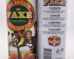 DEN090 Faxe Bermium 1 liter beer can Faxe macht die Musik! Danish 1 liter beer can, beer can collector