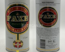 DEN093 Faxe Bermium 1 liter beer can Faxe macht die Musik! Danish 1 liter beer can, beer can collector