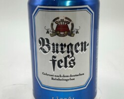 DEN124 Burgenfels Lattöl Alk 2,25% Vol 0,33, danish beer can