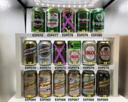 ESP064-080 San Miguel, Tropical Beer can Spain Latas de cerveza españolas, coleccionistas de latas de cerveza Spanish beer can collection Bierdosen Spanien