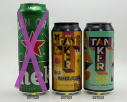 EST020-022 Heineken 1 Pint, Tanker Mangolicious Mango IPA, Tanker Brew Me a River Superior Wheat Beer 440ml, Estonia Beer Cans, Estonian Beer Can Collector, Craft Beer Estonia, Estland Bierdose, Bierdosenmuseum Austria, Beer Can Collector Austria