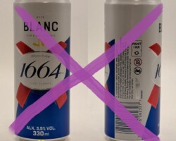 FRA277 Kronenbourg 1664 Blanc 330ml Slim Export for Sweden, beer can canettes de bière françaises Bierdosen Frankreich, French beer can collection, beer can collector France