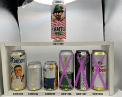 GER1093-1099 Bitburger, Grantler, Stuttagarter Bierdsoe, Bierdsoensammlung Deutschland, Beer Can Collection Germany, Beer Can Museum Munderfing