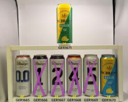 GER1665-1671 Bitburger World Cup Edition 0.0, Bitburger World Cup Edition 1,2,4,5, Schloss Radler Naturtrüb 0,0%, Schloss Radler Naturtrüb Zitrone, Deutsche Bierdosen, German Beer Can Collection, Bierdosenmuseum Mundering