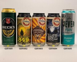 GER1681-1685 Becks FIFA WORLD CUP Edition 2026, Camba Braumeister Edition #99 1849, Camba Braumeister Edition #101 Lumveld Belgian Saison, Camba Braumeister Edition #102 Twins Brew Double IPA, Jever FUN Alkoholfrei Pilsener, German beer cans, German Beer Can Collector, Deutsche Bierdosen, Bierdosenmuseum Österreich