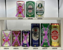 GRE075-083 Amstel Beer, Carlsberg Beer brewed in Greece, Carlsberg Beer 500ml, Heineken Greece 50cl, Henninger Bier Greece, Henninger Lager Beer Greece, Heineken Greece 33cl Can, Germania Lager 330ml, Griechenland Bierdose, Beer Can Collector, Greek beer can collection, beer cans from Greek, Bierdosensammlung Griechenland, Greec beer can Collector