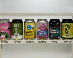HUN193-198 Hedon Brewery Chessie New England IPA, Hoptop Pils 12, feher Myül White Passion, Lehütö Lajhar, Horizont Brewing Gentle Bastard, Tokyo Lemonade, Vilagos Sör 0, 33ml, Hungarian Craft Beer, Beer Can Collector Hungary, Ungarische Craft Bierdose