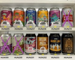 HUN199-210 Lazado Lama Auchan, Moho Mokus Auchan, Hoptop Tropical Swinger Club, Hoptop Belga Buza, Rothbeer Galaxy Lager, New York Mocaccino, Monyo Cherry Hero, Monyo Mango Hero, Monyo Cyber Rabbit, Monyo Flying Rabbit, Monyo Dead Rabbit, Stella Artois brewed in Hungary 0, 33l, Hungarian Craft Beer, Beer Can Collector Hungary, Ungarische Craft Bierdose, Bierdosenmuseum Österreich, Beer Can Museum Austria