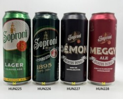 HUN225-228 Soproni Lager, Soproni 1895, Soproni Demon, Soproni Meggy Ale, Hungarian Craft Beer, Beer Can Collector Hungary, Ungarische Craft Bierdose, Bierdosenmuseum Österreich, Beer Can Museum Austria