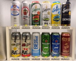 HUN318-329 Be Cool 0,0%, Beer Cool Light, Heineken F1 Budapest, Heineken F1 Budapest Special Edition Alcohol Free, Pecsi Sör Premium Meggy, Peroni Nastro Azzuro Brewed in Hungary, Riesenbräu Bier, Soproni Lager Födij: Jeep Compass, Soproni IPA Födij: Jeep Compass, Soproni 0.0 Citrom Födij: Jeep Compass, Soproni Demon, Hungarian Beer Can Collector, Ungarische Bierdose, Beer Can Museum Austria