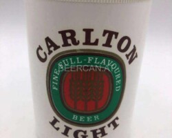 Carlton Light Stubby Holder / Beer Can Cooler Hard Plastic Cover - Styrofoam inside Australia 2 EURO