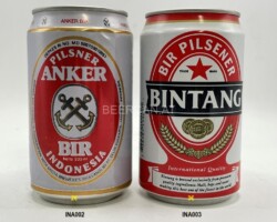 INA002-003 Anker Bir Pilsner Indonesia 330ml, Bintang Bir Pilsener 330ml, Indonesia beer can, Asia Beer can, Bali Beer can, Indonesia beer can collection, Bierdose Indonesien