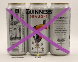 IRL063 Guinness Draught Limited Edition Can Export to Australia, Brewed in Dublin, Guinness Collector, Beer Can Collector, Irish Beer Cans, Bierdosenmuseum Munderfing