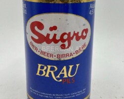 ITA183 Sügro Brau pils, italian steel beer can, beer can collector