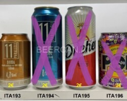 ITA192-197 Bionda Classica 11 Paralleli, Bionda Strong 11 Paralleli, Dreher 50cl, Baladin Pop Popular Beer, Slalo Strong 9° Lager Beer, Italian Beer Can Collection, Italien beer can, Italienische Bierdose