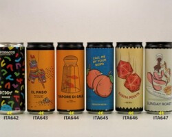 ITA642-647 Opperbacco Deddy Session IPA, WAR El Paso, WAR Sapore di Sale, Zona Call Me by your Name Session Neipa, Karma Points Neipa, Sunday Roast Golden Ale, Birra Italiana, Beer Can Collection Italy, Italian Craft Beer Cans, Beer Can Museum Munderfing