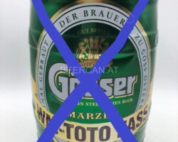 KEG062 Gösser Märzen "WM Toto Fass" 18 EURO Party Keg Collector, 5 Liter Partyfass Sammlung, Partyfässer, Keg Collection, Keg Collector Germany