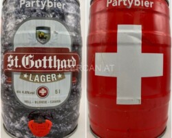 KEG103  St. Gotthard Lager "Swiss Flag" 2013 Switzerland 12 EURO Party Keg Collector, 5 Liter Partyfass Sammlung, Partyfässer, Keg Collection, Keg Collector Germany
