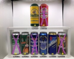 LUX001-008 Bofferding lager, Diekirch Premium, Battin, Mousel, Luxembourg Beer can collection