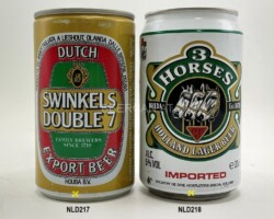 NLD217-218 Swinkels Double 7 Export Beer 0,33ml, 3 Horses Holland Lager Beer Imported, Netherlands beer cans for Asia, Holländische Bierdosen, Bierdosensammler