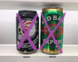 NZL015-016 Piston Head Kustom Lager, Red Band Export, New Zealand beer can collection, Beer can collector from New Zealand, Bierdosen aus Neuseeland
