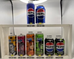 OCS183-190 Fanta Pineapple Marvel Edition USA, Fanta Rasberry Marvel Edition USA, Fanta Orange Marvel Edition Austria, Fanta Exotic Marvel Edition Austria, Pepsi Zero Slovenia, Pepsi Zero Limeta Slovenia, Pepsi Slim Slovenia, Pepsi Slovenia
