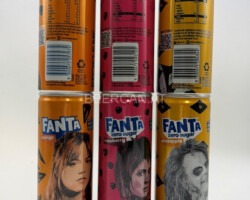 OCS229-231 Fanta Orange Beetlejuice Edition, Fanta Rasberry Beetlejuice Edition, Fanta Zero Sugar Pineapple  Beetlejuice Edition, 250ml Slim Cans Australia, Fanta Special Edition Australia, Fanta Can Collector