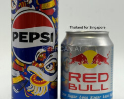 OCS232-233 Pepsi Year of the Dragon 2025, Vietban Pepsi Can 330ml Slim, Red Bull Less Sugar from Thailand imported to Singapore