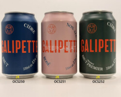 OCS250-252 PUR JUS Galipette Cidre BRUT, Galipette Non-Alc Rose, Galipette Cidre Organic Brut Premier 330ml, Hungary, Cidre Can Collection