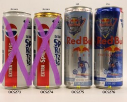 OCS273-276 Pepsi Extra Spritzig ´90s Design Edition, Red Bull Zero Red Bull Wings Cup EA Sports, Red Bull Wings Cup EA Sports Energy Drink USA, Energy Can Collector.