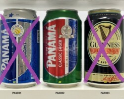 PAN001-003 Panma Light, Panama Classic Lager, Guinnes Extra Stout, Panama Beer Can Collection, Beer Can Collector From Panama, Panama Beer Cans, Craft Beer Panama