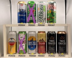 PER058-067 Amstel Premium, Berliner Cerveza Lager Celebrandos Juntos, Cristal Cerveza, Cusquena Roja, Tres Cruces Lager, Tres Cruces Lager 4 latas, Trujillo, Heineken Peru, Pilsen Fresh, Pilsen special Edition, Peru beer can collection, beer can collector