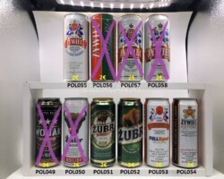 POL049-058 Wojak Super Mocny, Zubr Beer, Zubr, Zywiec Full Export, Export, Pils Polish beer can collection, Polen Bierdosen