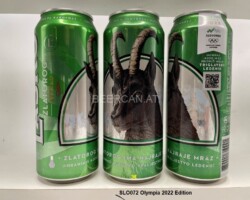 SLO072 Lasko Zlatorog Svetlo  Olympic Slovenija 2022 , Olymic Edition beer can, beer can collector, Slowenische Bierdose